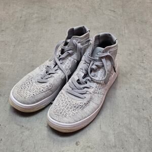 Nike Lunar Force 1 Flyknit Men US 10.5 Gray Casual